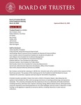 March 20, 2020 Board of Trustees Meeting Minutes by Central Washington University Board of Trustees