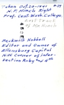 N.F. Hinch, Beckwith Hubbell-reverse by Fred L. Breckon