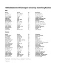 Central Washington University Swimming Rosters, 1999-2000